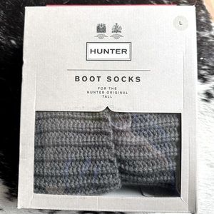 NWB: Hunter sweater boot socks grey